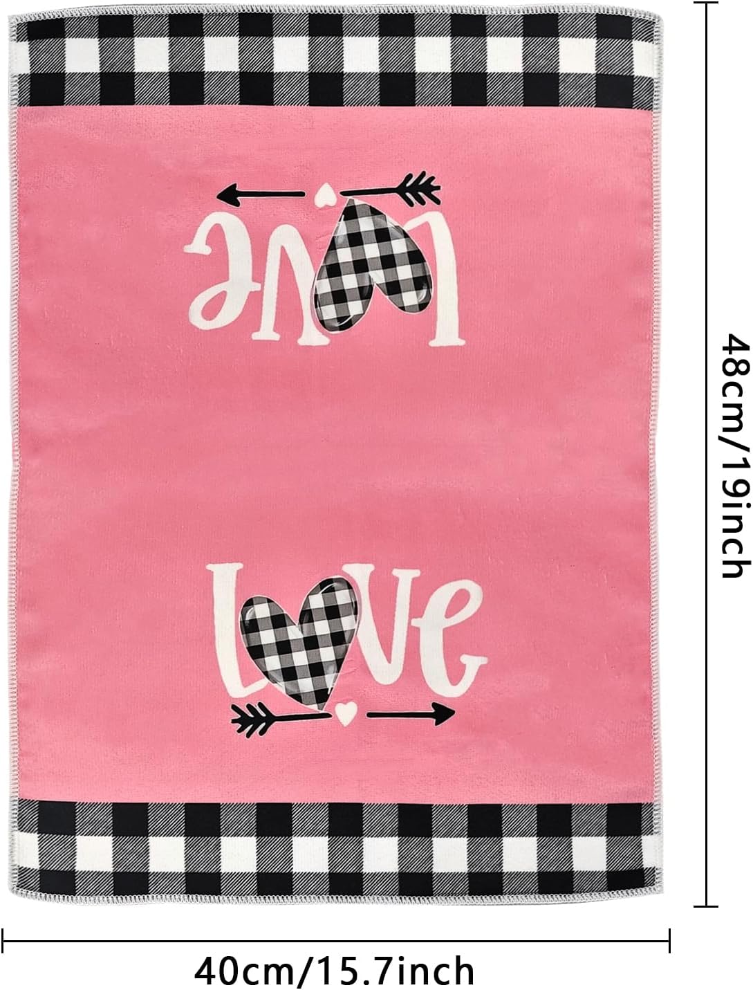 Valentines Day Decorations Kitchen Towels, 2Pcs Pink 24*15.7In Valentine Dish Towels With Love Heart Patterns Valentine Hand Towels Valentine's Day Towels Table Decor For Indoor Home Kitchen Decor