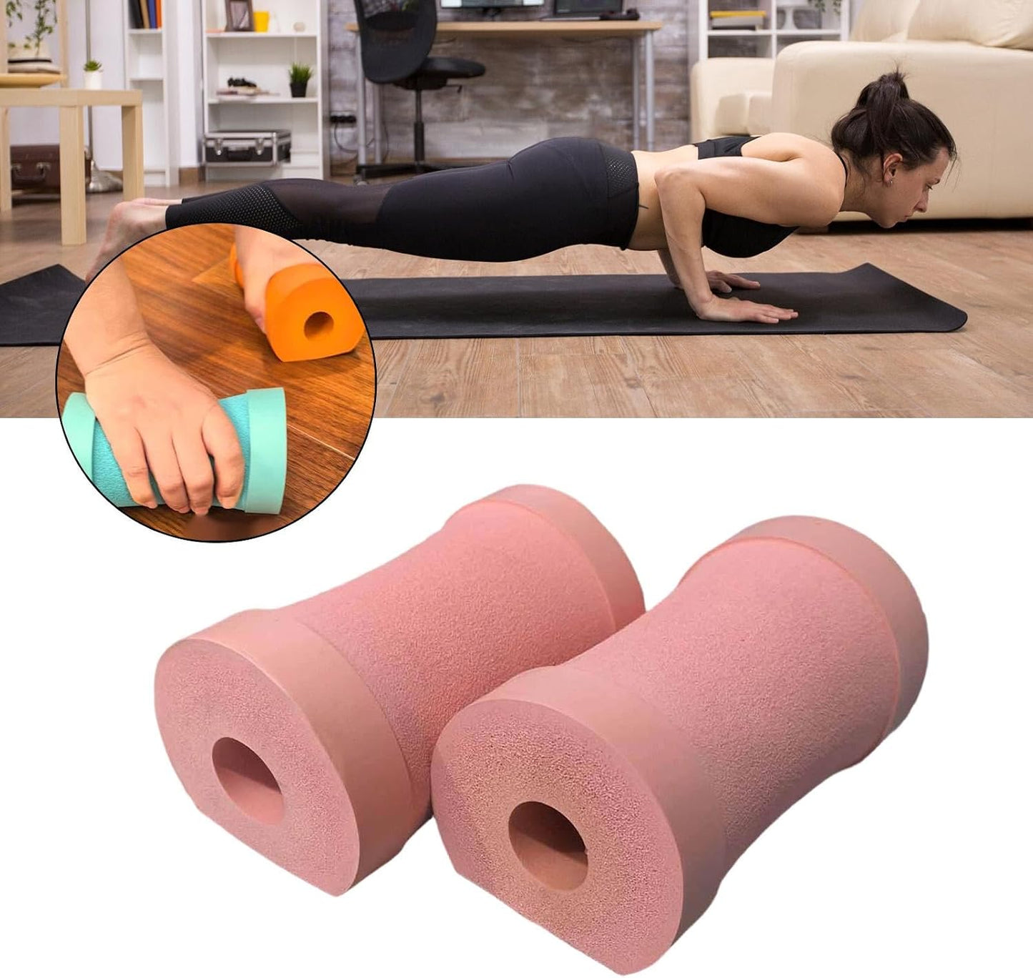 Push Up Pads Pushup Stands Pilates Brick Accessories Portable Home for Floor Workout Exercise Strength Training Equipment