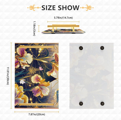 Pink and Gold Retro Flowers Decorative Rectangle Trays with Handles Trays for Eating for Jewelry Perfume for Bar Kitchen Party, Amber