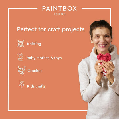 Paintbox Yarns 100% Cotton Aran Yarn 1.76oz (50g), 93 Yards (85m) - Peach Orange Worsted Wool for Crochet, Knitting - Soft, Lightweight for Sweater, Clothes