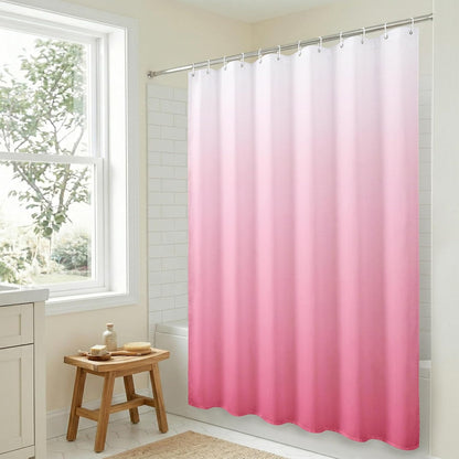 Americanflat 71x74 Pink Ombre Shower Curtain - Water-Resistant Long Shower Curtain with Durable Metal Grommets and 12 Hooks - 100% Polyester