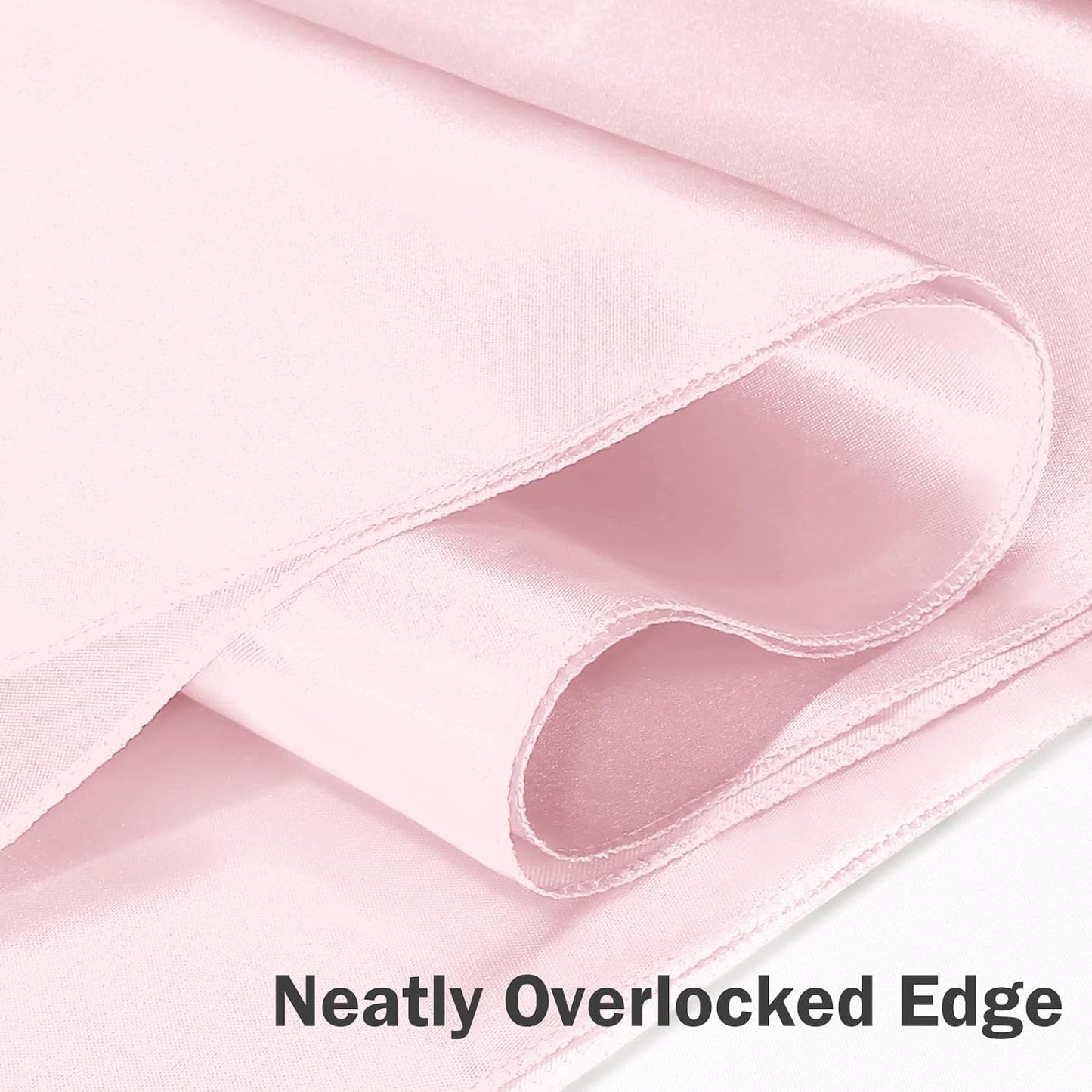 P Pothuiny 12 Pcs Light Pink Satin Table Runner 12 x 72 Inch Long Smooth Wedding Table Runners for Banquets, Graduations and Birthday Party Decoration