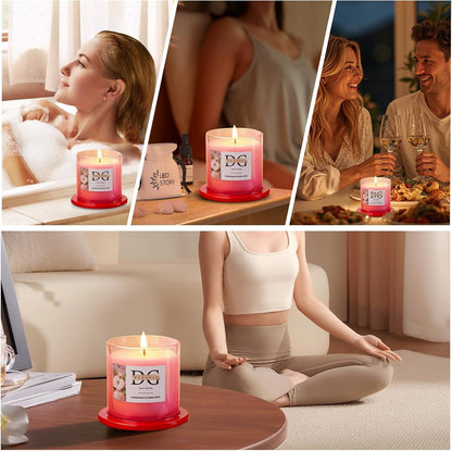 White Peach Oolong Scented Candle – Natural Soy Wax, 30+ Hours Long-Lasting Aromatherapy for Home