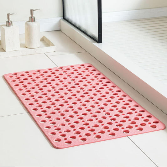 Casa and Beyond Shower Mat, Bath Mat for Tub Non Slip, Secure Shower Mats Easy to Clean, Showers Mat with Suction Cup, Washable Non-Slip Bathtub Mats for Inside Showers (Pink,27.6 * 15 in)