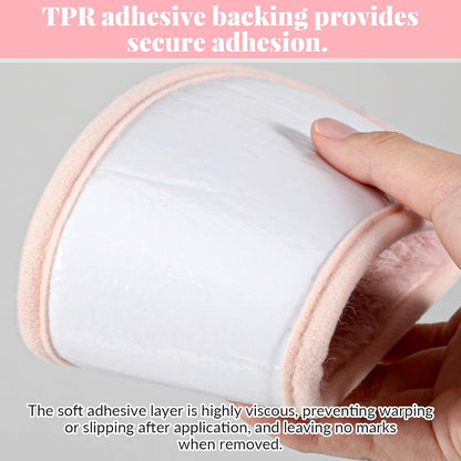 Pink Toilet Seat Cover Thick and Warm Toilet Seat Cushion Cover Warm Plush Thick Padded Washable and Reusable Self-Adhesive Mat for Winter Non Slip Soft Toilets Seats Cushion Double Flap Separation
