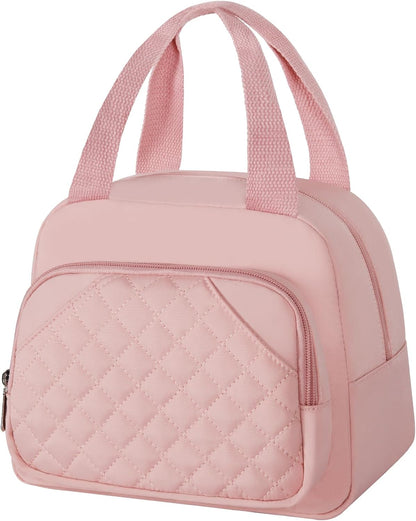 Lunch Bag for Women Men Adults, Insulated Lunch Box for Work, Reusable Lunch Tote Bag Leakproof Cooler Lunch Bags for Work Travel Office Camping - Pink