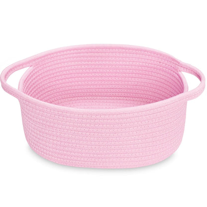 ABenkle Small Woven Baskets, 12"x8"x5" Rope Baby Toy Storage Basket with Handle, Durable Gift Basket Empty for Graduation Easter Christmas