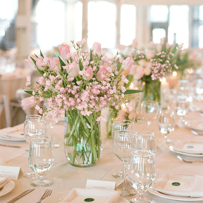 Pink Babys Breath Artificial Flowers, 5 Stems Real Touch Gypsophila Faux Flowers, 18.9" Fake Baby Breath Realistic Floral for Wedding Bouquet, Centerpieces, Home Party Decor (Light Pink)
