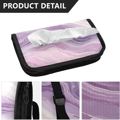 Car Tissue Holder Car Visor Organizer Tissue Box Holder for Car Sun Visor Organizer with Car Vehicle Accessories Essentials Interior for Women Men Marble Pale Purple and Pink