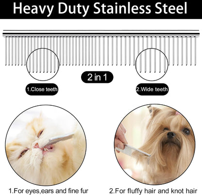 Dog Grooming Scissors with Safety Round Tip,Pet Grooming scissors Kit,Dog Shears for Grooming,Incude Thinning,Curved Grooming Scissors and Comb for dogs, cats.Suitable for The Right Hand