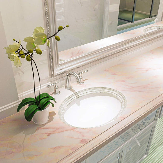 Art3d 17.71" x 78.74" (Pack of 1) Contact Paper, Pink Marble