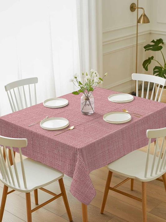 Pure Peach Pink Color Farmhouse Linen Rectangle Tablecloth 52 x 70 Inches Waterproof & Stain Resistance Table Cloth Decorative Fabric Table Cover for Dinning/Party/Buffet/Banquet