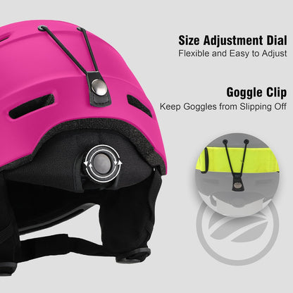 DKONI Ski Helmet for Adults Snowboard Helmet Men Women Youth Certified Snow Sports Helmet for Skiing Snowboarding