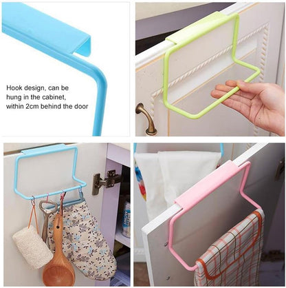 1/2Pcs Plastic Hanging Holder Multifunction Towel Rack Cupboard Cabinet Door Back Home Storage Organizer Kitchen Accessories(Pink,1pc)