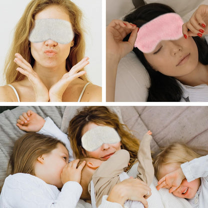 1 Pcs Colors Eye Mask for Sleeping, Sleepover Stuff, Soft, Elastic Band Plush Sleeping Eye Mask, for Everyone Travel Nap Sleeping (Pink)