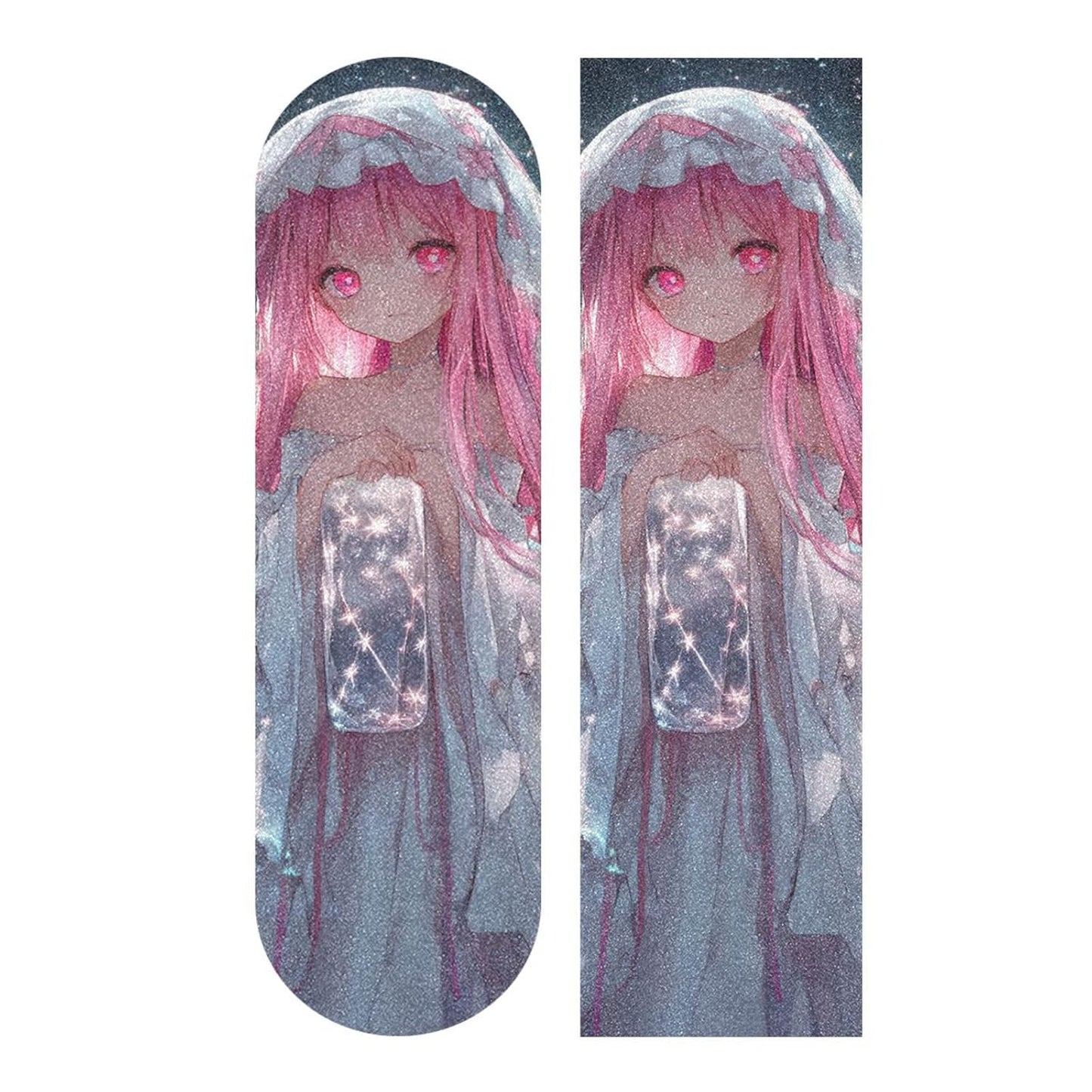 Cute Peach Cartoon Anime Girl Designed Grip Tape Skateboard Decorative Anti-Tearing Anti-Tearing Grip Tape Cruiser Board lija para patineta 33×9 Inch