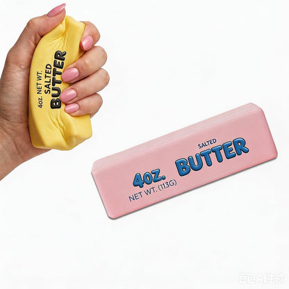 Butter Squishy, Soft Slow Rising Squeeze Toys, Butter Stick Squishy Fidget Toys and Stress Balls Squishies for Office Desk Toys, Party Favors & Birthday Gifts (Pink)