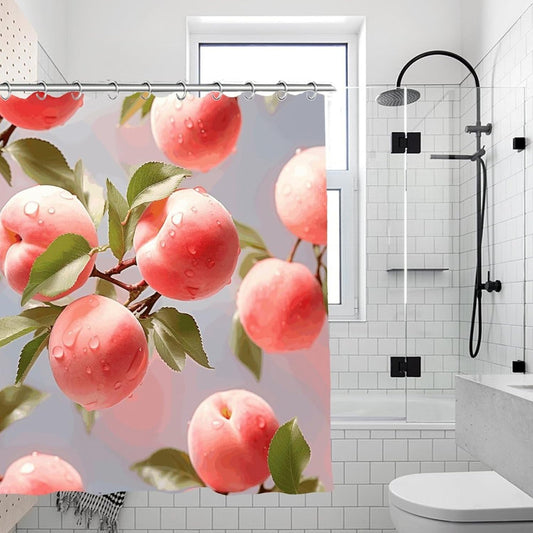 Pink Peach Shower Curtain Waterproof Luxury Weighted Polyester Cloth Bath Curtains Equipped with C-Shaped Hook Easy to Hang Bathroom Shower Curtain 70.8 X 70.8 in