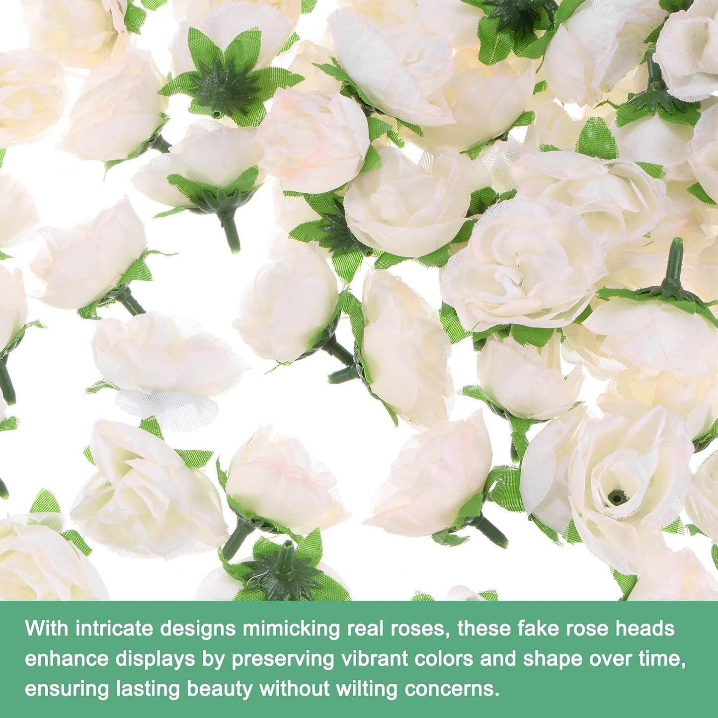 M METERXITY 100-Pack Artificial Roses Heads, 1.2 Inch Small Silk Faux Rose Head for Wedding/Bouquet/Party Decorations, Fake Bloom Flower Heads Buds [Peach]