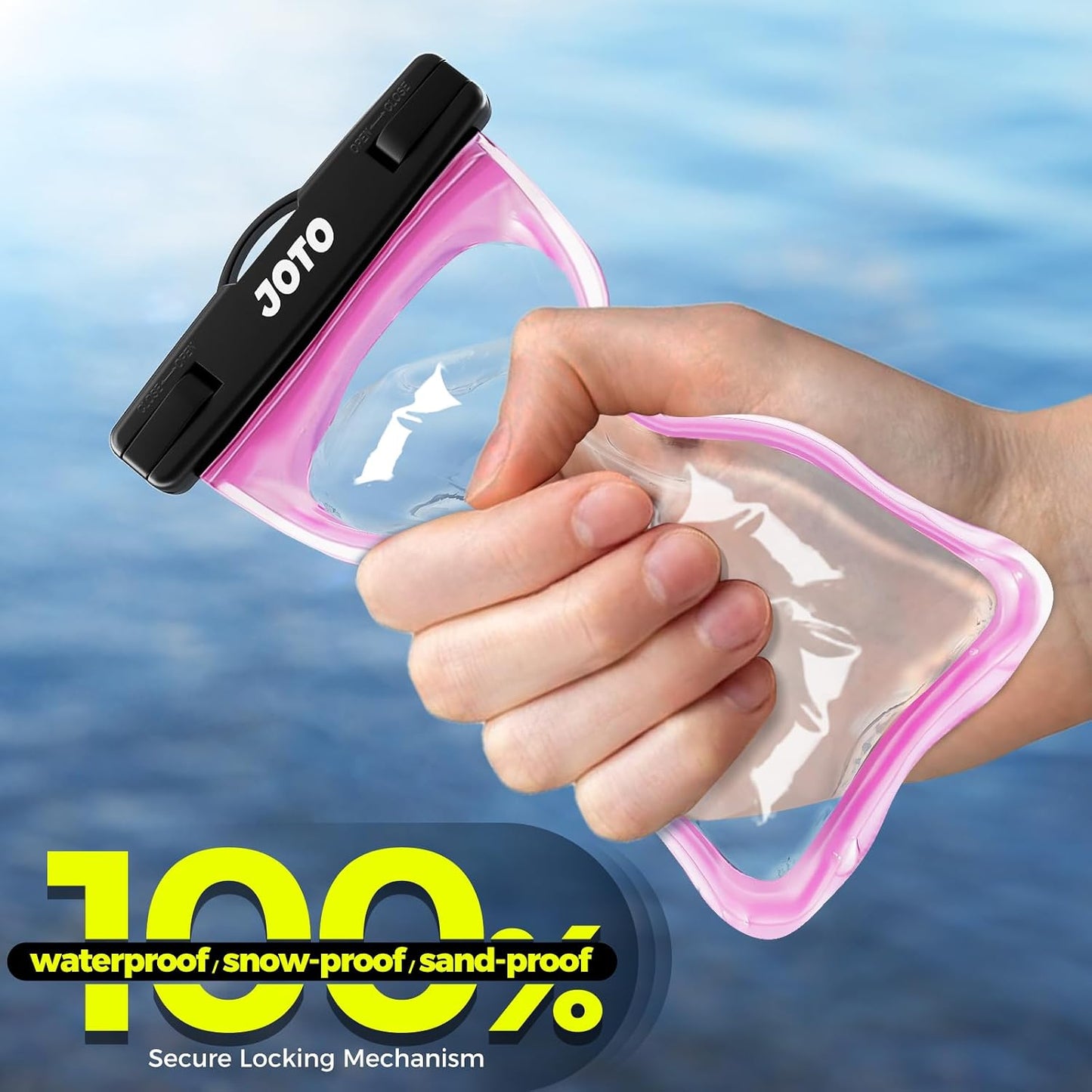 JOTO Up to 7" Universal Waterproof Phone Case for iPhone 17 Air 16 15 14 13 12 11 Plus Pro Max, IPX8 Cellphone Dry Bag XR X SE, Galaxy S23 S22 S21 S20+ S20 S10 Plus Note, Pixel -Pink