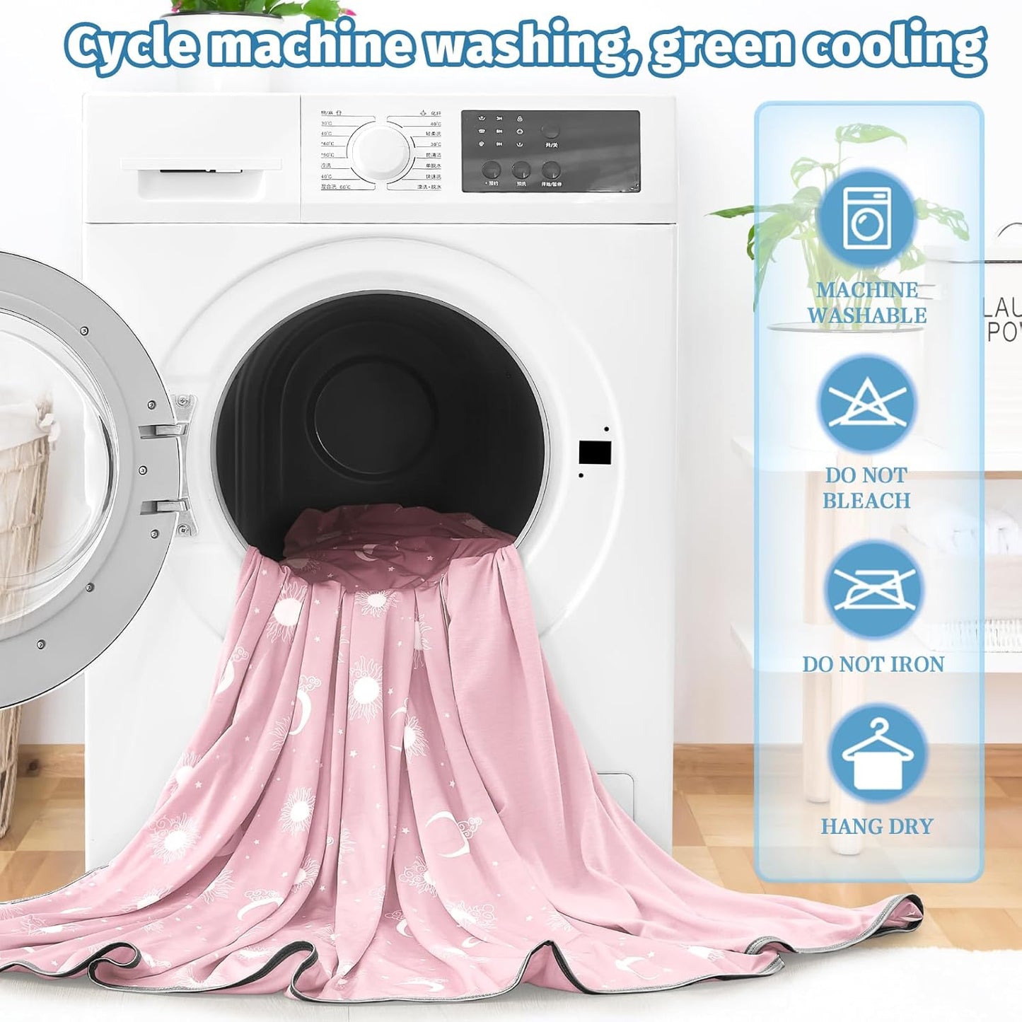 inhand Cooling Blanket - Cooling Blankets for Hot Sleepers -Decorative Lightweight Breathable Summer Cold Blankets for Sleeping Night Sweats to Keep Cool-(90"x108") Peach Pink