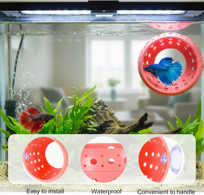 Betta Bulb Hide, Betta Tunnel Shrimp Cave Aquarium Fish Hideout with Suction Cup Aquarium Cave Decor for Shrimp, Guppies Guppy Hiding Resting (Pink)