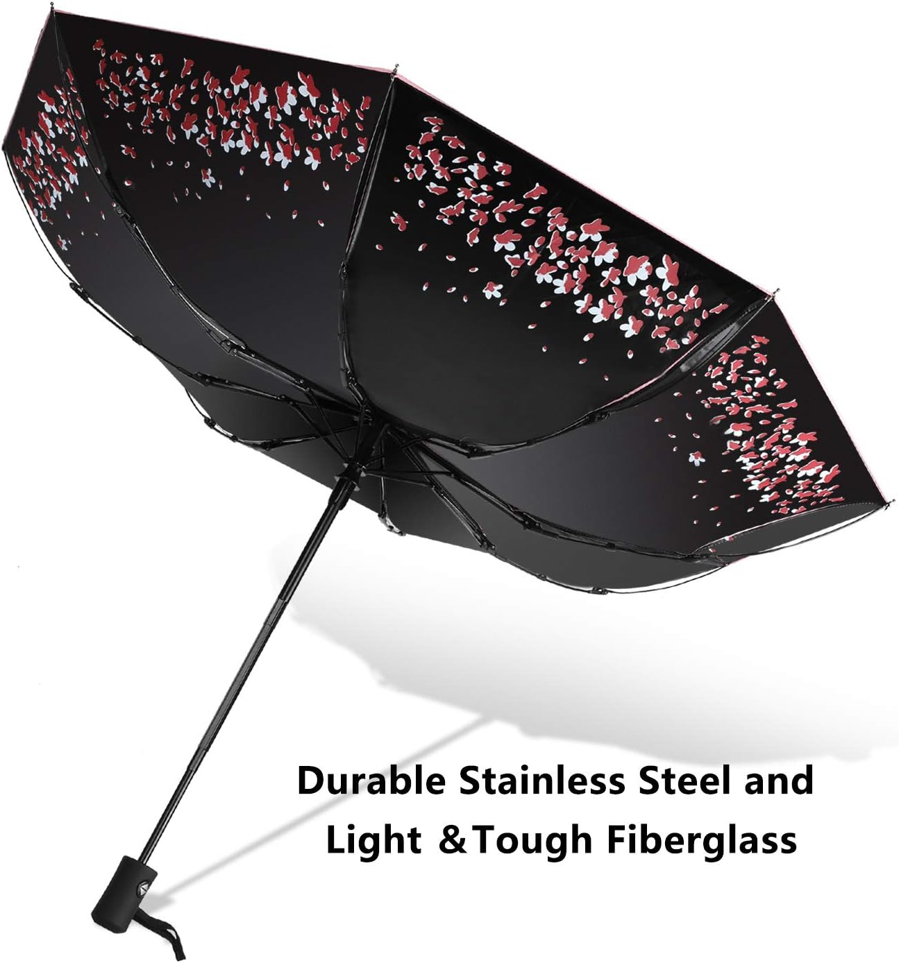 Sun Umbrella-Auto Open Close Folding Rain Umbrella,Waterproof Travel Women Parasol Automatic Umbrellas