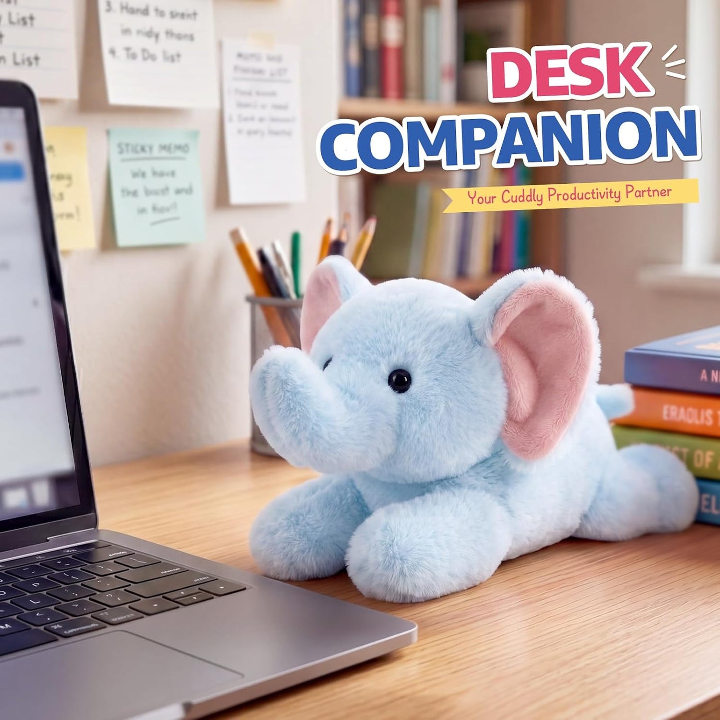 PEACH CAT Elephant Stuffed Animal Cute Plushies Small Plush Toys Birthday Gifts for Kids Girls Boys Blue