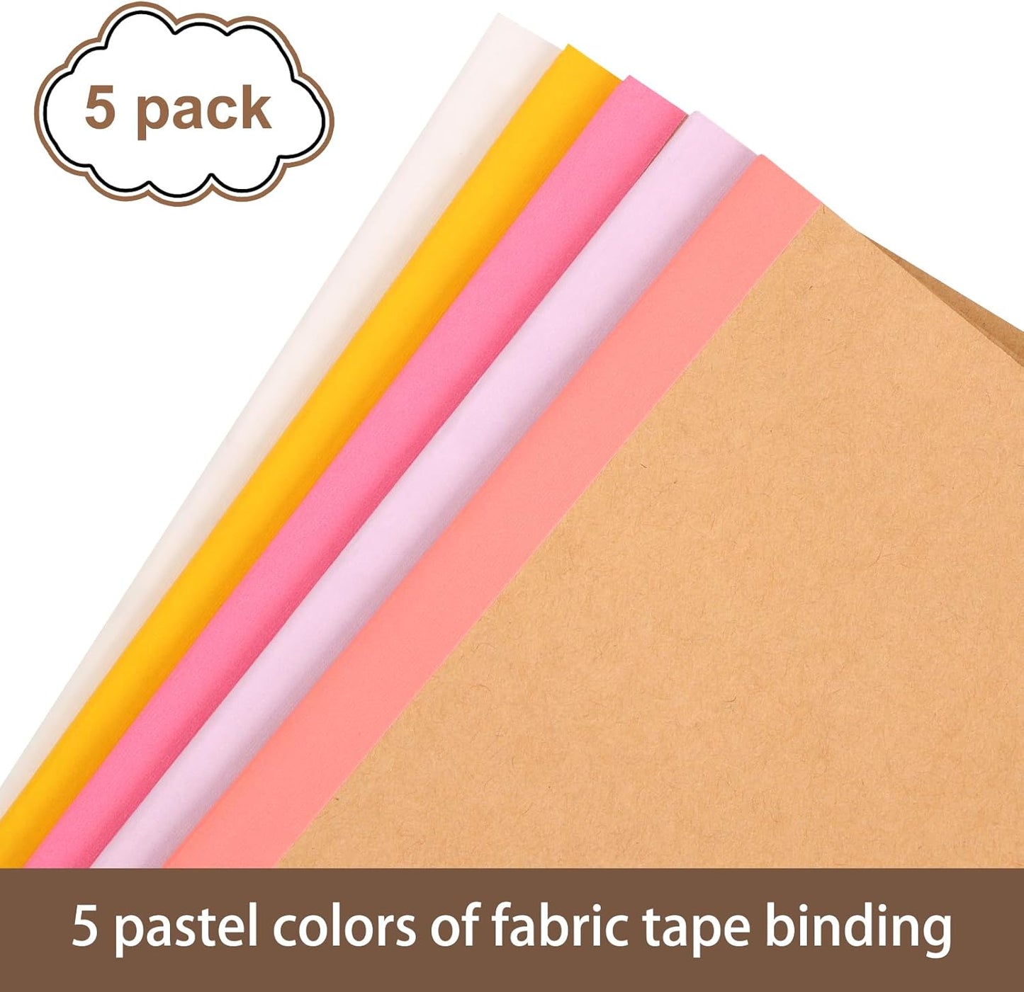 EOOUT 5 Pack A5 Composition Notebook, Kraft Lined Journal Bulk with Pink Spine, 5 Colors, 60 Pages for Women Girls Kids, School Office Supplies
