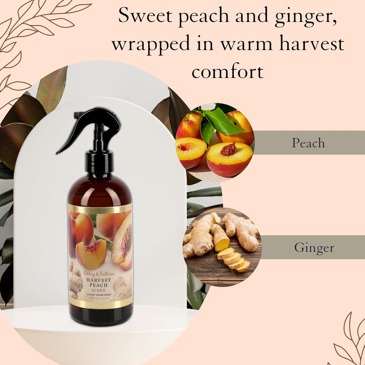 Abbey & Sullivan Room Spray, Harvest Peach, 16 oz.