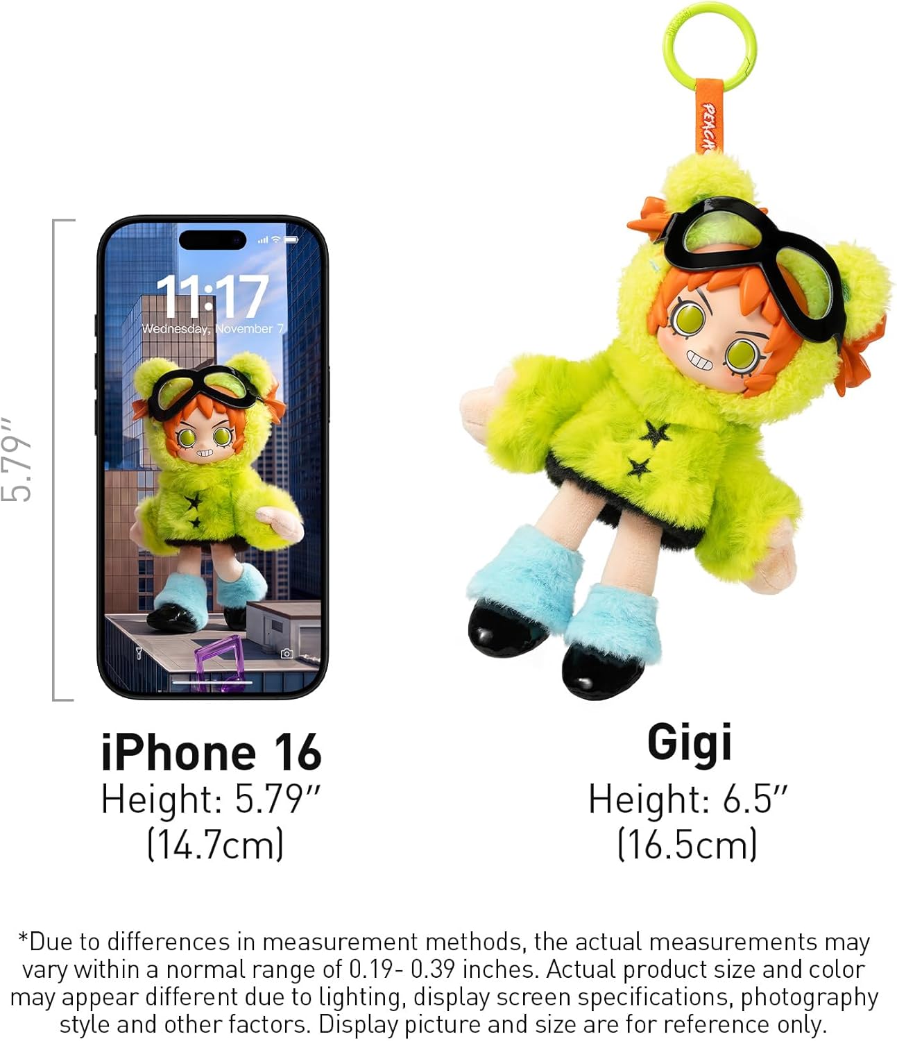POP MART Peach Riot Fruit Punch Series Plush Doll Pendant - Frankie, Vinyl Plush Pendant, Bag Charm, Collectible Holiday Birthday Gifts for Kids Adults
