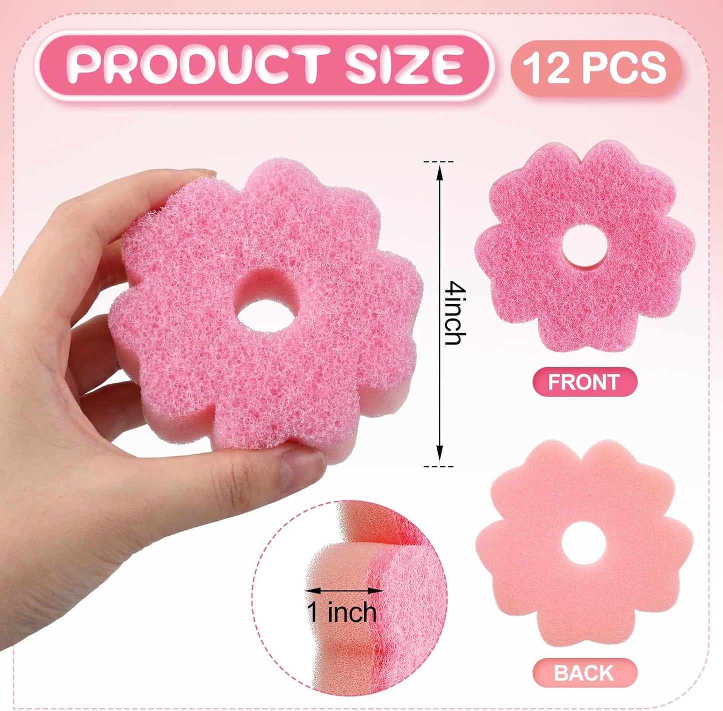 SiliFine 12 Pack Spring Flower Kitchen Sponges Bulk 3.15 x 4.7 Inch Scrub Sponge Dual Sided Scrubber Sponge Holiday Cleaning Sponges Dish for Dishwashing Kitchen Accessories Home Gift Decor