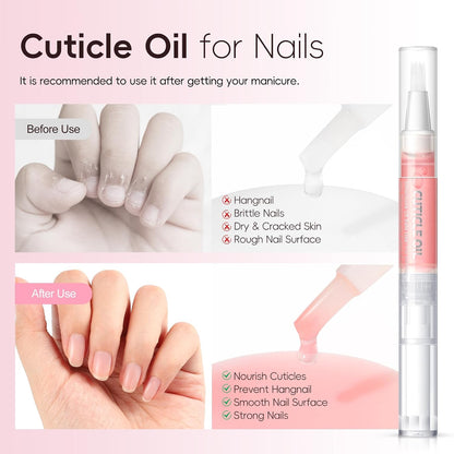 Peacecolor Acrylic Nail Kit ,Clear White Pink 15g Acrylic Powder and 60ml Liquid Set Brush Forms Cuticle Oil Pen Tools Manicure Nails Kit Acrylics Set for Beginners Gifts DIY Salon Home