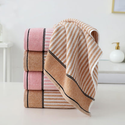 Pidada Hand Towels Set of 2 100% Cotton Striped Pattern Absorbent Soft Decorative Towel for Bathroom (Pink)