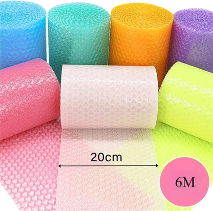 1/3rolls Pink Blue Lovely Heart Shape Bubble Wrap Shockproof Package For Gifts Box Fragile Glass Goods Pack Party Decor(Misty Pink,3rolls)