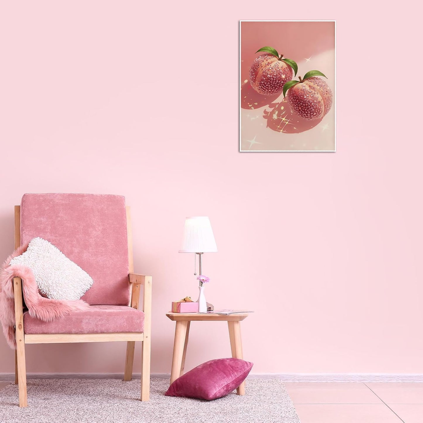 AIBOERL Peach Diamond Art Kits for Adults,Peach 5D Diamond Painting Kits for Adults Beginners,DIY Full Round Drill Diamond Dot Painting Gem Art Kits for Adult, Home Wall Decor 12x16Inch