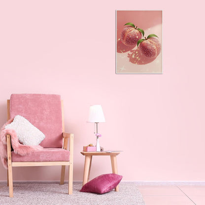 AIBOERL Peach Diamond Art Kits for Adults,Peach 5D Diamond Painting Kits for Adults Beginners,DIY Full Round Drill Diamond Dot Painting Gem Art Kits for Adult, Home Wall Decor 12x16Inch