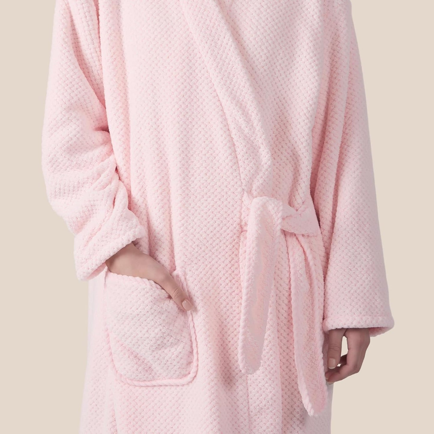 REDKISS Premium Womens Robe, Microfiber Long Bath Robe for Women, Lightweight Soft Women's Bathrobe
