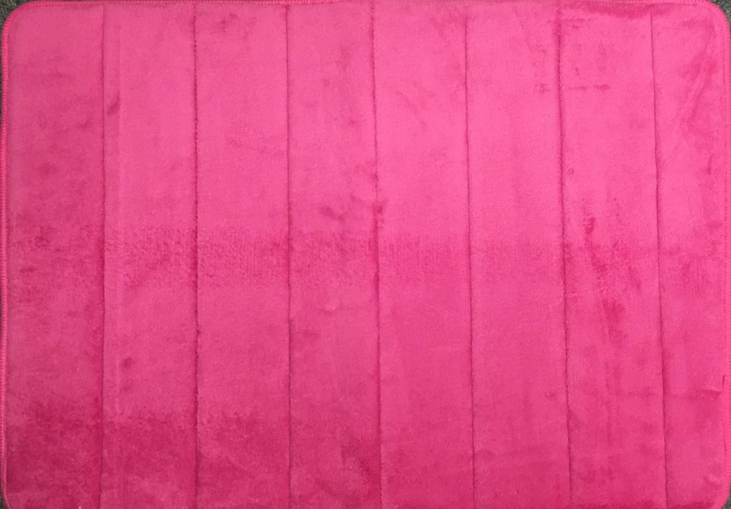 Pink Memory Foam Bath Mat - Incredibly Soft Absorbent Rug Sets - Non-Slip and 17 x 24 inches - Use for Kitchen or Bathroom