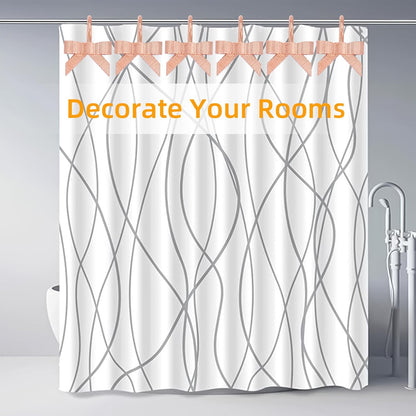 Decorative Shower Curtain Hooks, Luxury Bowknot Shower Curtain Rings, Modern Bow Shower Curtain Hangers, 12PCS Shower Hooks for Home Decor, Bathroom, Bedroom, Living Room (Rose Gold)