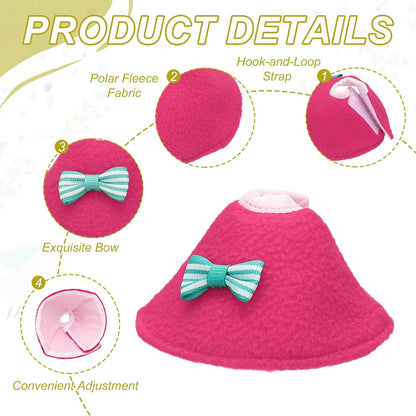 Bird Collars, Bird Cone Collar Protective Recovery Cones, Soft Adjustable Anti-Bite Feather Neck Protector (Pink, S, 3 Pcs), Intended for Budgie/Cockatiel/Lovebirds