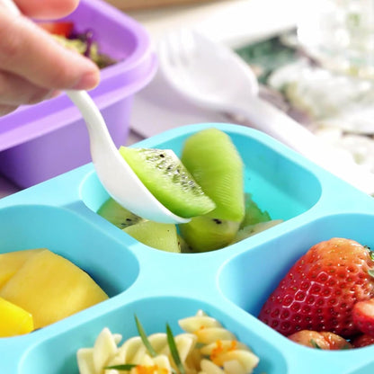 Snack Containers, Stackable Bento Boxes with 4 Compartments, Reusable Snack Containers with Lids, Portable Meal Prep Box, Lightweight Lunch Container for School, Work, Travel, School Supplies