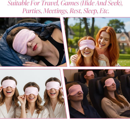 20 Pcs Silk Sleep Eye Mask for Sleeping Adjustable Elastic Strap Blackout Smooth Soft Eye Covers No Pressure Sleep Mask for Women and Men Comfortable Blindfolds(Pink)