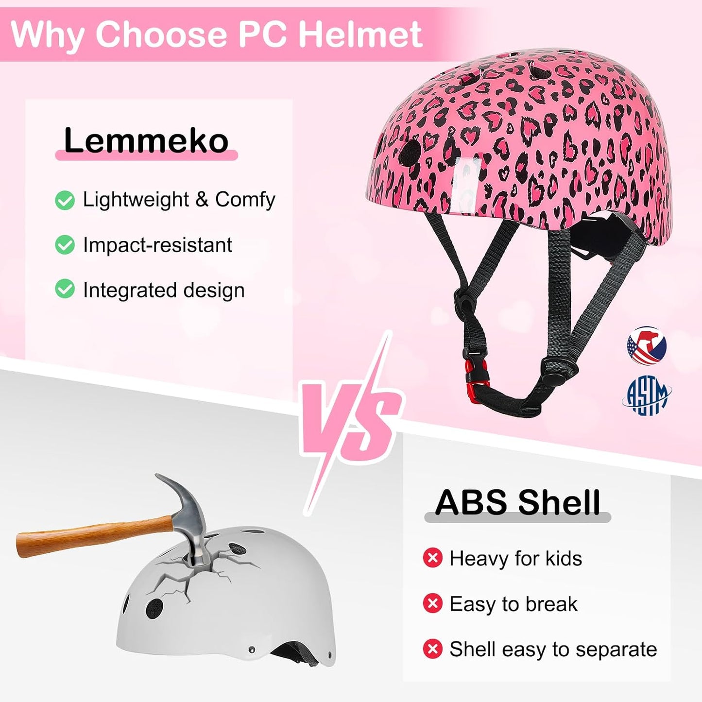 Kids Bike Helmet for Girls 3-5/5-8/8-14, Adjustable Helmet with DIY Cat Ears, Cute Toddler Youth Helmets for Skateboard Scooter Cycling Roller Skating