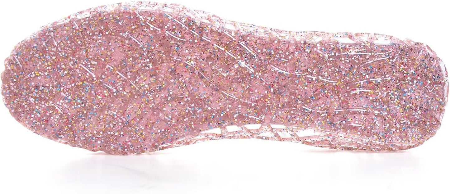Stunner Women's Beach Jelly Shoes Slip On Crystal Summer Soft Hollow Ballet Flats