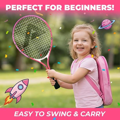 AMA SPORT Kids Tennis Racket 17/19/21/23/25 Inch Tennis Racket for Kids Girls and Boys Beginners Toddlers Starter Junior Racquet with Shoulder Strap Bag (Age 2-10)