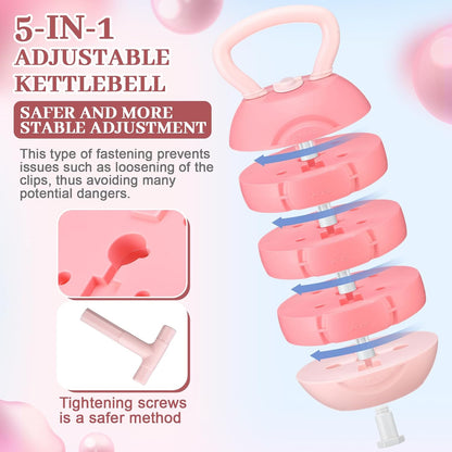 Adjustable Water Filled Kettlebell 5/8/13/17/22 lb Water Filled Kettlebells Weights Set for Home Gym, Kettle Bell Sets for Women at Home and Cross-training Exercise