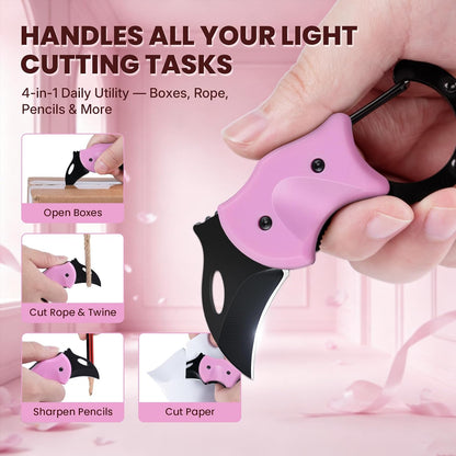 coldown 3 Pack Pink Pocket Knife Gifts for Women Men Adults, Cute Folding Knives Gadgets with 1.34in Stainless Steel Blade, Box Cutter, Gift Idea for Mom Wife Girlfriend