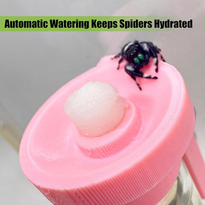 Jumping Spider Water Dispenser, Magnetic Hanging Feeder,Suitable for Jumping Spiders,Tarantulas, Praying Mantises,Arboreal Animals, and Other Small Animal Enclosure Accessories (Pink, 5ML)
