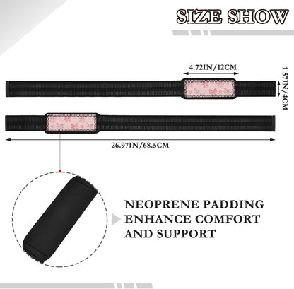 Cute Bows Hearts Pink Print Lifting Wrist Straps for Weightlifting Powerlifting Anti Slip Deadlift Straps with Neoprene Padding Hand Grip Wraps for Gym Workout Strength Training Bodybuilding